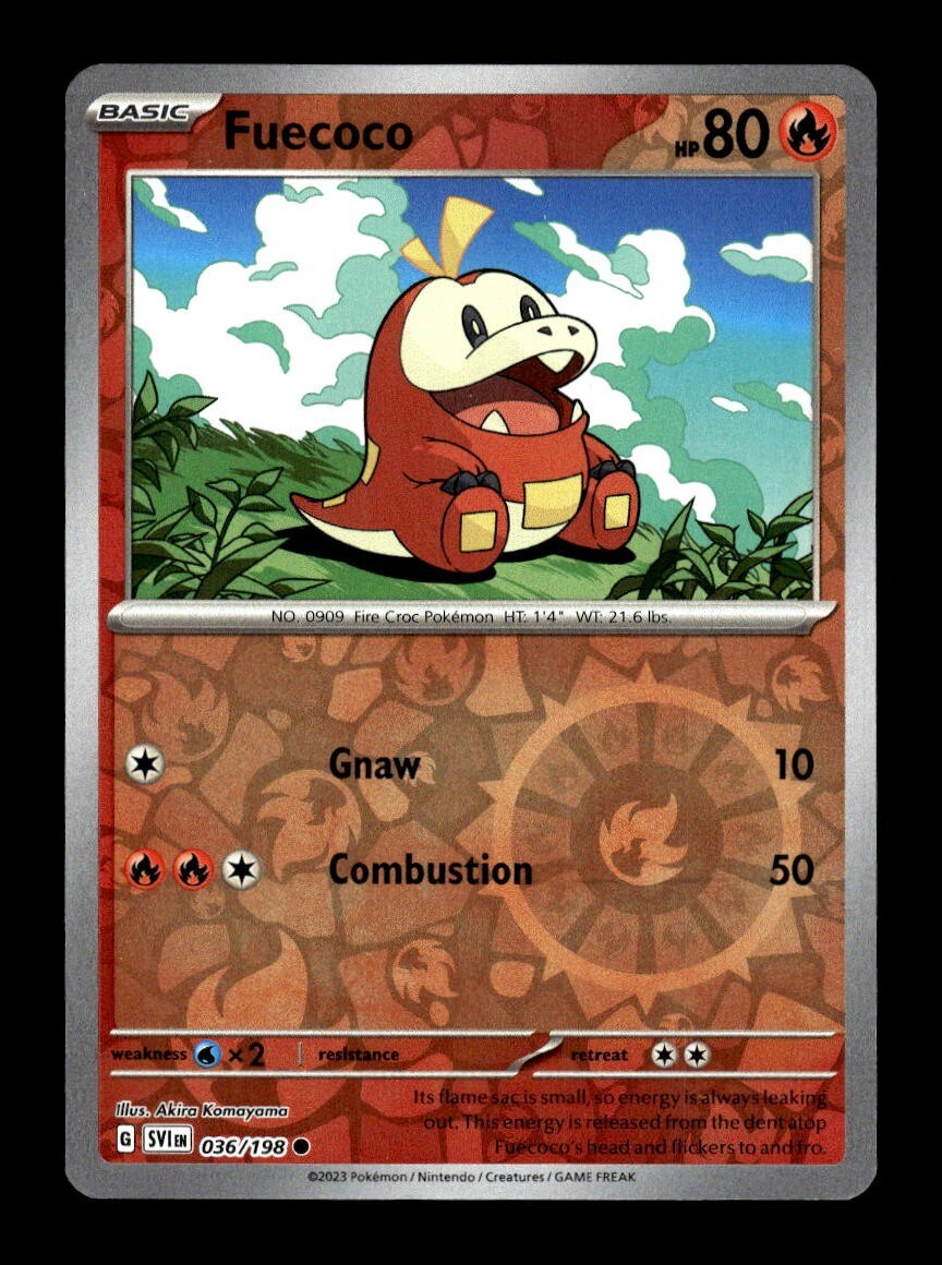 Pokemon sv1 Scarlet & Violet Fuecoco 036/198 Reverse Holo | eBay
