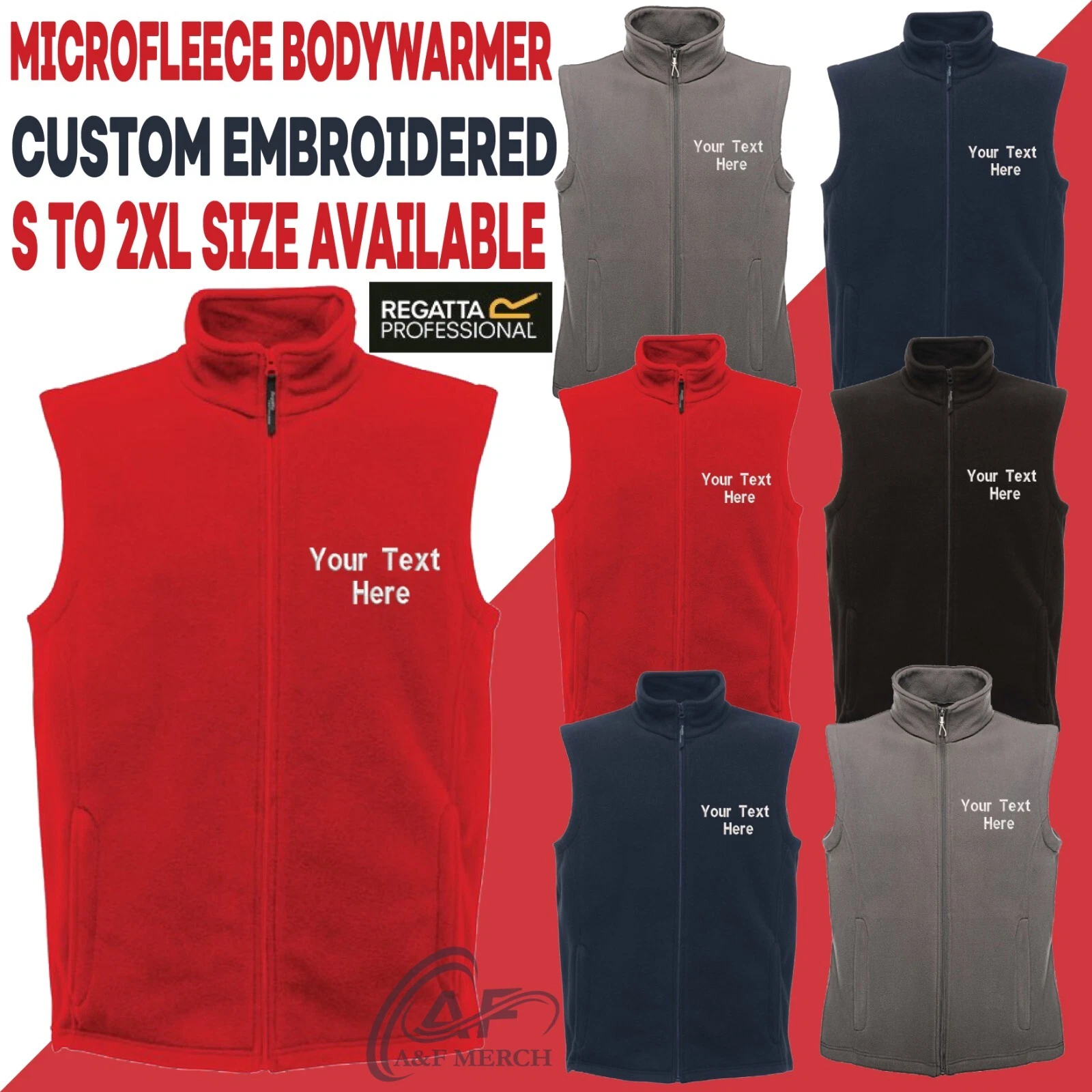 Personalised Embroidered Regatta Mens Microfleece Bodywarmer RG185 Workwear
