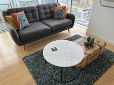 French Connection Camden 3 Seater Sofa, plain steel fabric