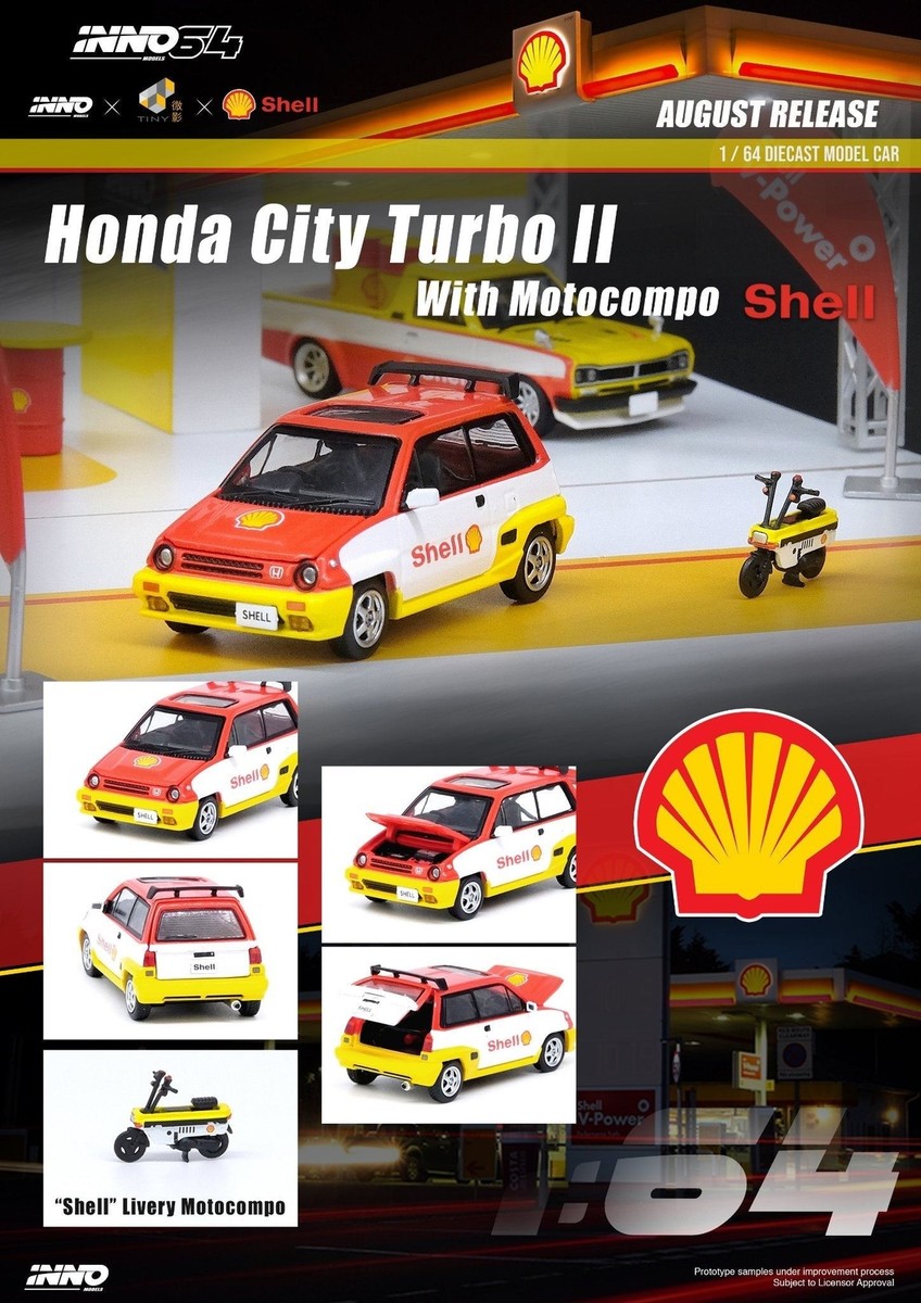 タイニー　INNO64 Shell Honda City Turbo II 1:64 Honda City Turbo II w/Motocompo -- Shell -- INNO64 | eBay