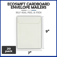 20 - 7x9 "EcoSwift" Brand Self Seal Cardboard CD/DVD Envelope Mailers 7" x 9"