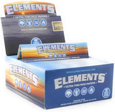 Elements King Size Slim Ultra Thin Rice Rolling Paper Full Box of 50 Packs