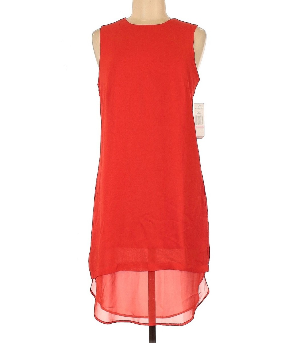 $128 NWT RED SLEEVELESS Knee length DRESS Layered Lined Summer Lightweight  Sz 6 | eBay