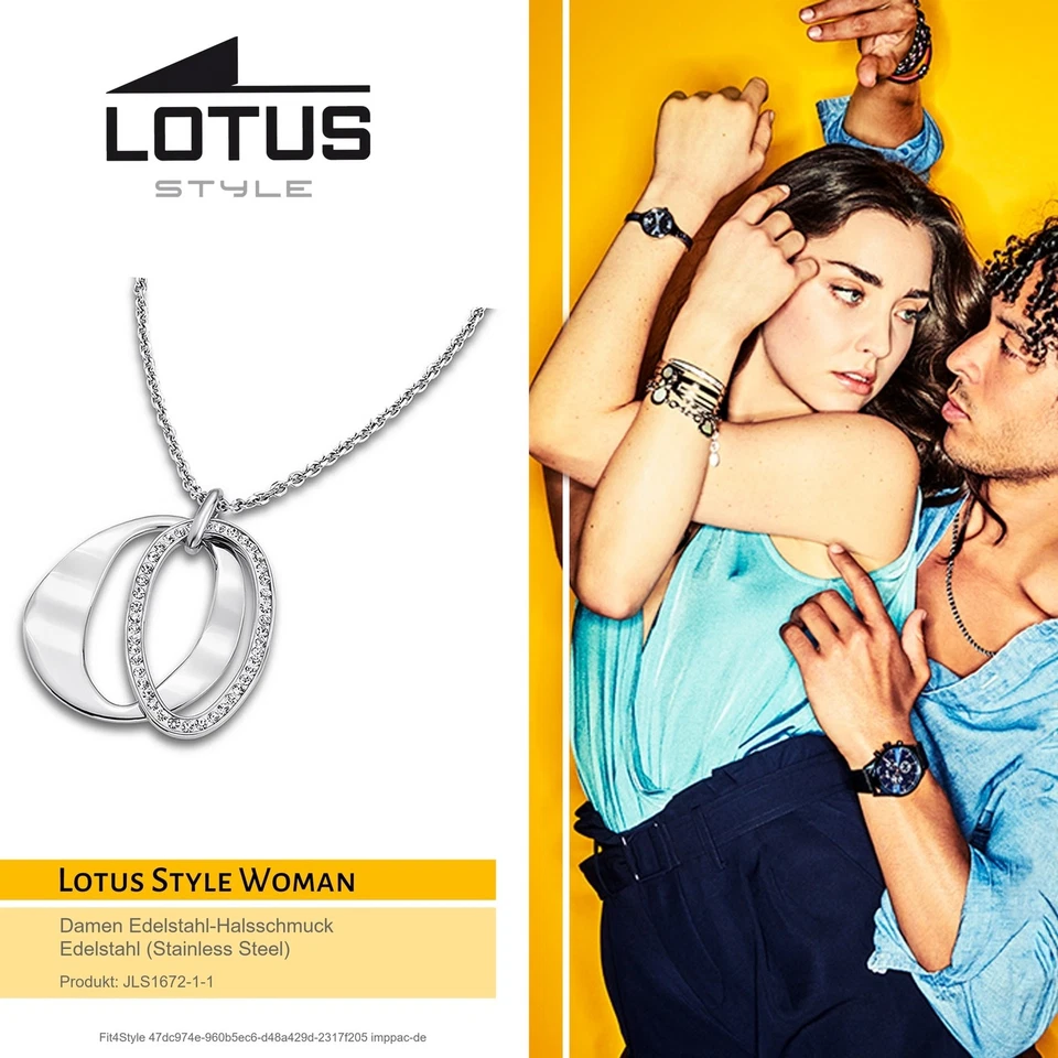 Damen Halskette Steine LS1672-1/1 Stahl Schmuck silber Lotus Style JLS1672-1-1 - Bild 3 von 4