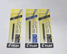 Pilot Dr. Grip RT Ballpoint Pen Refill Fine Pt Blue Black Ink 3 Packs