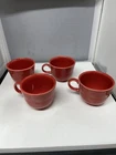 Vintage Set 4 Fiesta Ware Scarlet Red Tea/Coffee Cups