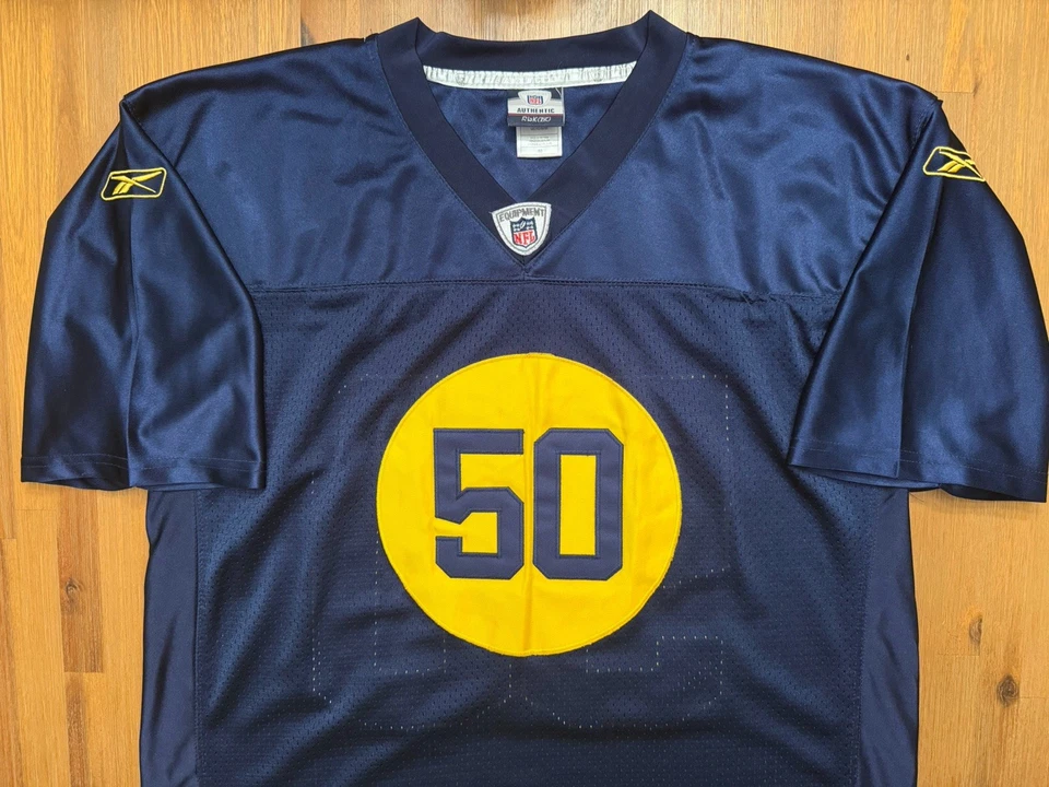 Футболка AJ HAWK REEBOK Green Bay Packers NFL темно-синяя и золотистая 1929 ретро для взрослых 50 - Изображение 3 из 4