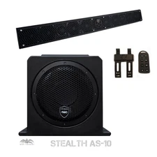 Wet Sounds Package Black Stealth 10 Ultra HD Sound Bar with Remote AS-10 10" Sub