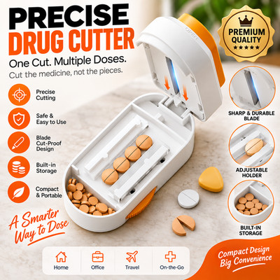 Professional Pill Cutter Splitter Large Medium Small Adjustable Blade Guard