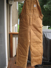 MEN'S CARHARTT INSULATED BIB OVERALLS SIZE 38X32-BEAUTIFUL USED CONDITION-LOOK 