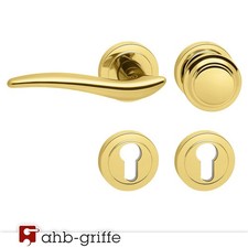 Otero Türdrücker Iris Messing pol m Knopf L Türbeschlag Türgriff Drückergarnitur