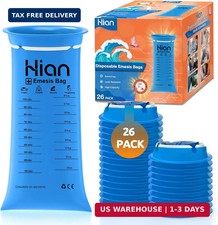 Vomit Bags Disposable - 26 Pack 1000ml Emesis Bags - Leak Resistant, Medica