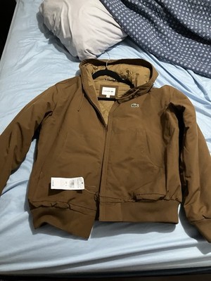 Lacoste Men's Quilted Water-Resistant Jacket Brown Insulated $225 on tag