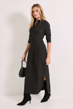 Dorothy Perkins Black Midi Dress Womens Casual Dresses