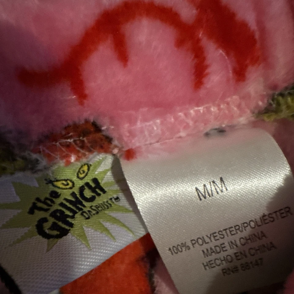 Dr. Seuss Size M Grinch Pink Christmas Fleece Pajama Bottom Pants - Image 2 of 3