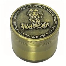 Gold HoneyPuff Grinder 4pc Aluminum Herb Grinders 50mm 