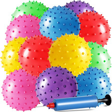 12 Pack Bouncy Ball Knobby Massage Ball, 5" Spiky Sensory Toy for Kids  Adults,