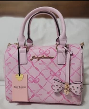 Viral Juicy Couture Lovely Bow Satchel In Chiffon Pink Bag New