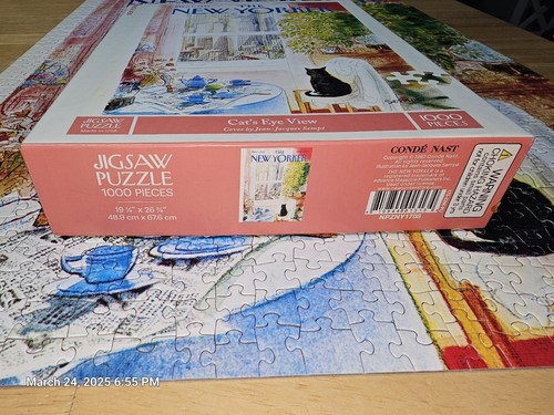 EUC! The New Yorker Jigsaw Puzzle 1000 Pieces "Cat's Eye View" 19.25" x 26.625" - Picture 3 of 7
