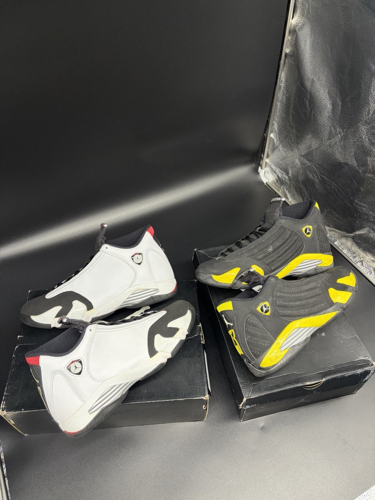 Size 10 - Air Jordan 14 Retro Thunder & Size 10.5 Black Toe 14s