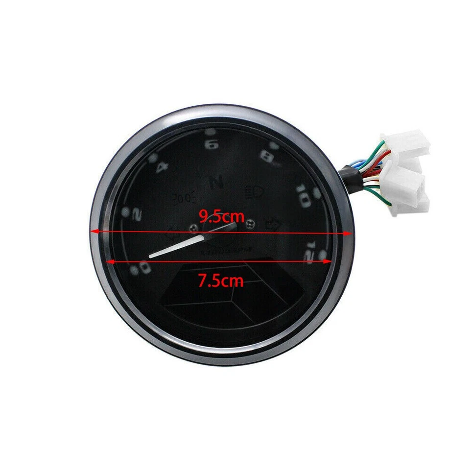Digital Motorcycle Speedometer Tachometer Racer Odometer Gauge Fit For Harley - Image 3 of 4