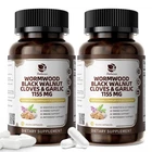 Wormwood Black Walnut Capsules, Rapid Gut Cleanse & Digestive Health 60/120P