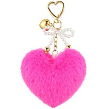 Tondiamo Cute Heart Keychain for Women Valentines Gift, Car Keychain with Pink