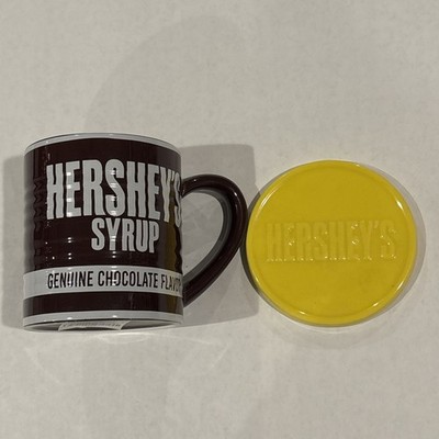 Hershey's Syrup Can Mug Fitz And Floyd Ceramic Chocolate Syrup Can With Lid
