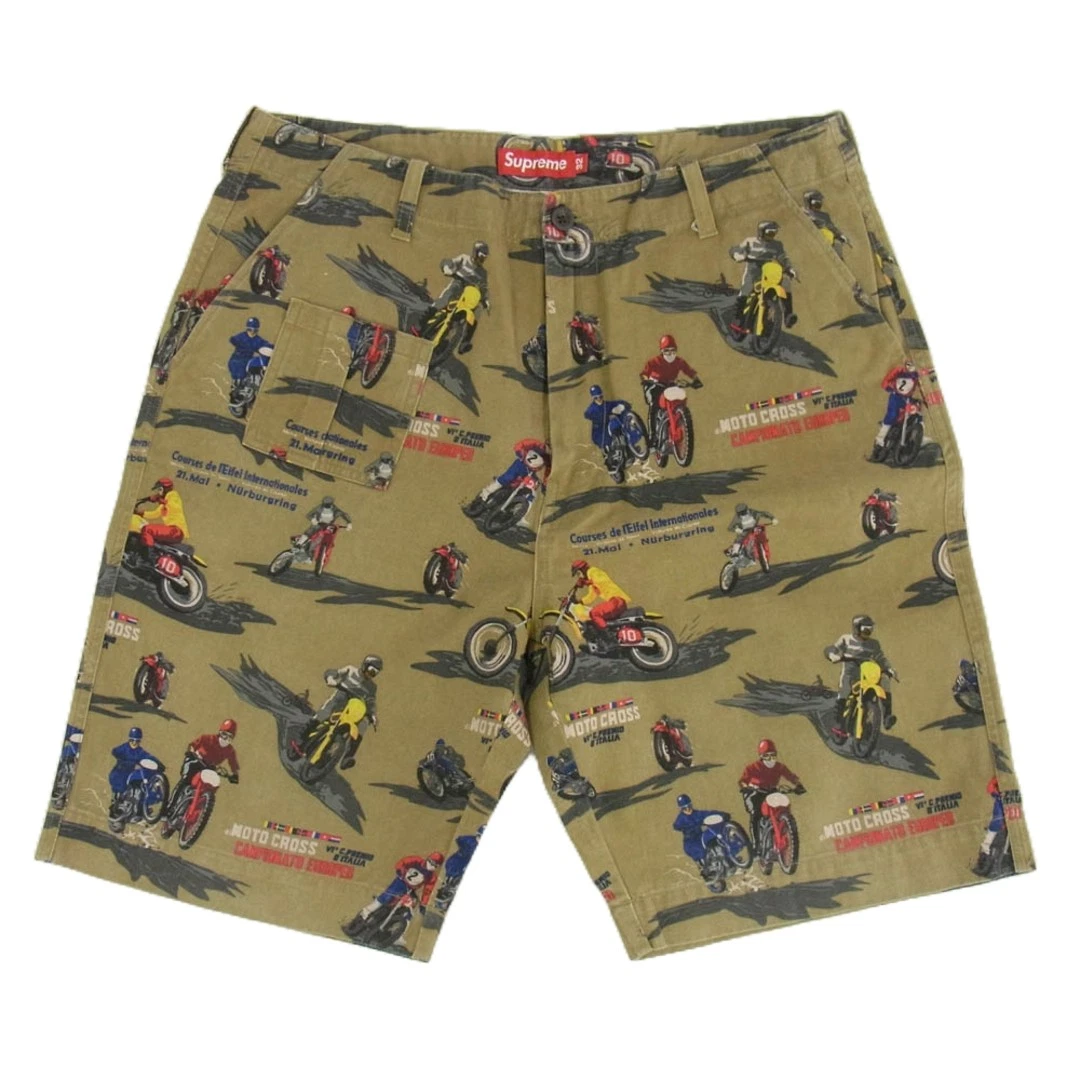 Short de motocross Supreme 09SS motif total olive 32 marron occasion LIFE 0