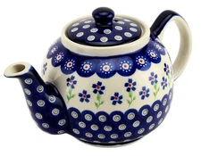 Polish Pottery 32 oz. Teapot – Polish Stoneware by Zaklady Boleslawiec - 4 Cups