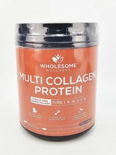 Wholesome Wellness Multi Collagen Protein Unflavored Hair Skin Nails 16oz BB5/28