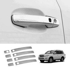 For Toyota Land Cruiser 2008-2015 Chrome Silver Side Door Handle Trims Cover 8p For Toyota Land Cruiser 2008-2015 Chrome Silver Side Door Handle Trims Cover 8p