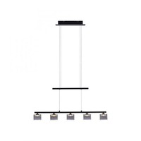 LED Pendelleuchte Glas Rauchgrau Wohnzimmer 80 Cm 5-Flammig Esstisch HäNgelampe