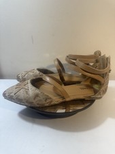 Michael Kors Zola 3 Beige Tan Star-Embroidered Ballet Flats - Girls Size 1