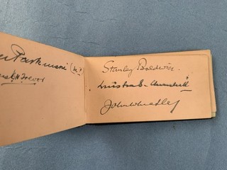 Prime Ministers Winston Churchill And Stanley Baldwin Good Autograph Album