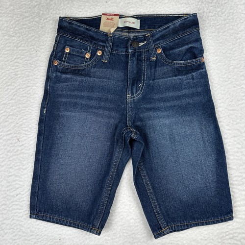 NWT Levi’s 511 Slim Short Denim Blue Jean Shorts Boys Size 8 - Picture 1 of 4