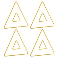 2 Sizes Metal Floral Hoop Set, 8Pcs Triangle Dream Catcher Rings, Gold Tone