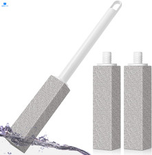 4TH Pumice Stone Toilet Bowl Cleaning   Sticks with Long Handle, Grey