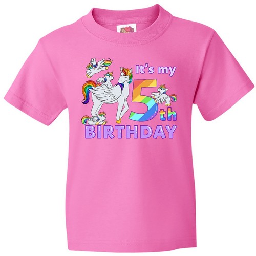 Inktastic It's My 5th Birthday Einhorn Jugend T-Shirt Regenbogen Weihnachten Pegasus