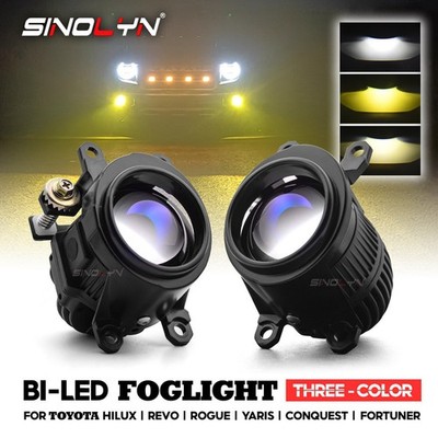 Bi LED Projector Lens Fog Lights Tri Colors For Toyota Hilux/Altis/Corolla Cross