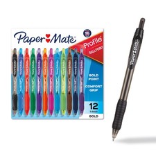 Paper Mate Profile Retractable Ballpoint Pens 12 Count Pack of 1 , Assorted