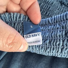 Old Navy Blue Sleeveless Women's dress 100% Cotton Size L