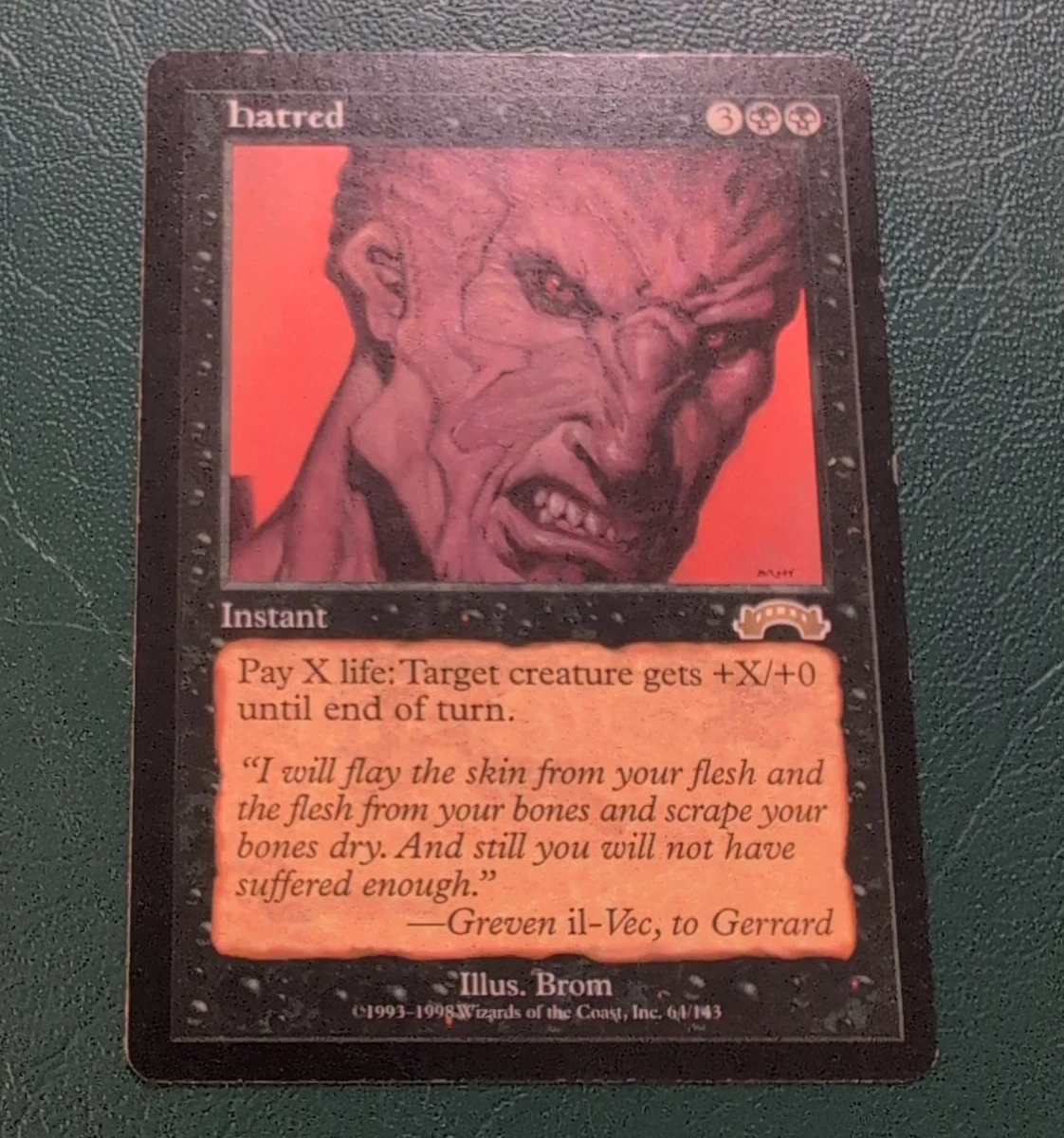 mtg hatred card And still you will not have suffered enough Hatred Exodus (EXO) #64