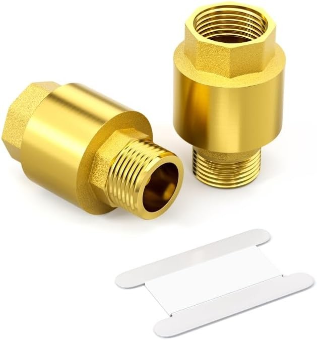 2 PCS Brass Check Valve DN15 1/2 Inch Female Male Thread Backflow Prevention