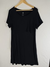 KINDRED BRAVELY Eleanora Maternity Nursing Dress Black Bamboo Pockets Casual XL