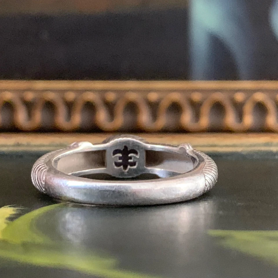 Judith Ripka Sterling Silver Iolite Cable Ring Size 10 Estate Band Thailand  016 - Image 4 of 4