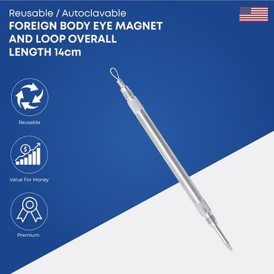 Foreign Body Eye Magnet with Loop 14 cm Stainless Steel Ophthalmic Instruments