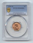 1949-D Lincoln Wheat Cent, PCGS TrueView MS-66 RD, Full Red, Scarce This Nice