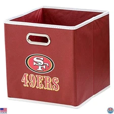 Franklin Sports NFL San Francisco 49ers Collapsible Storage Bin - Durable Cube