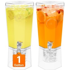 Lifewit 1 Gallon (128 oz) Drink Dispenser 2-Pack, 4L Plastic Beverage w/ Spigots